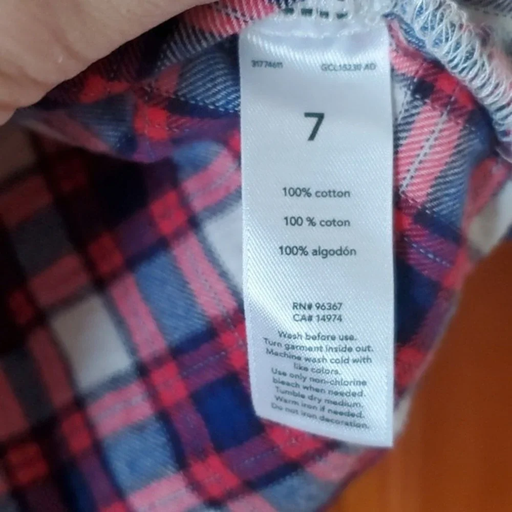 OshKosh Girls Plaid Long Sleeve Dress‎ or Tunic Size 7